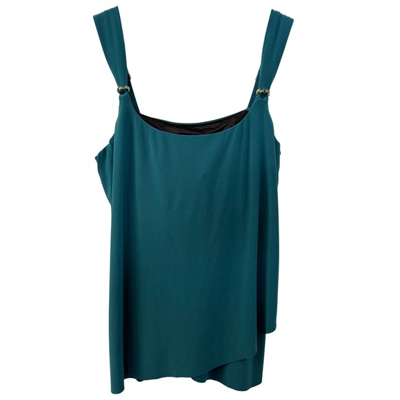 Miraclesuit Other - Miraclesuit Teal Draped Tankini Top Underwire Support Gold Accents Beach